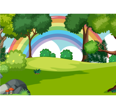 Rainbow and green forest Children Wall Murals - TenStickers