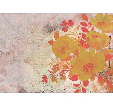 Flower mural yellow floral arrangement - TenStickers