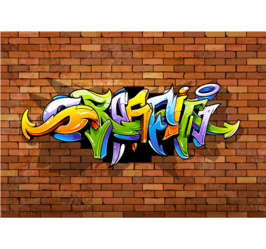 3D Graffiti Wall music wall mural - TenStickers