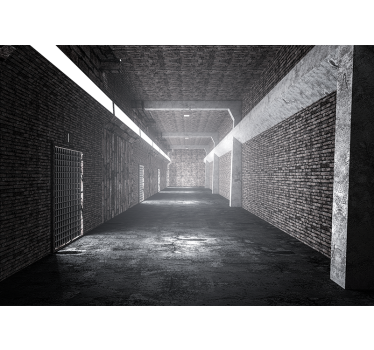 3D Brick Tunnel  3d mural wallpaper - TenStickers