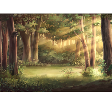 Fantasy Forest Illustration tree wall mural - TenStickers