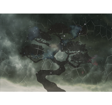 Space mural celestial tree silhouette - TenStickers
