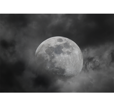 Space mural luminous moon silhouette - TenStickers