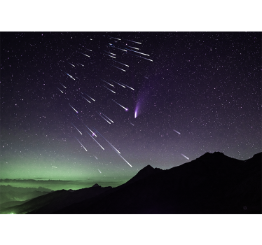 Space mural shooting stars night - TenStickers