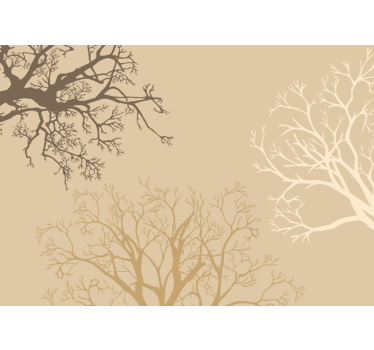 Solid color trees with beige background modern mural wallpaper - TenStickers