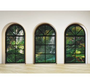 Rainforest Window forest mural wallpaper - TenStickers
