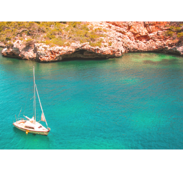 Sailing boat ocean sea mural - TenStickers