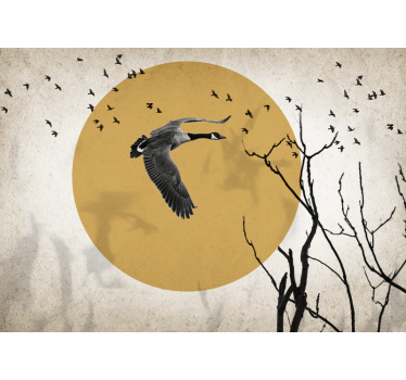 Sunrise realistic Bird mural wallpaper - TenStickers
