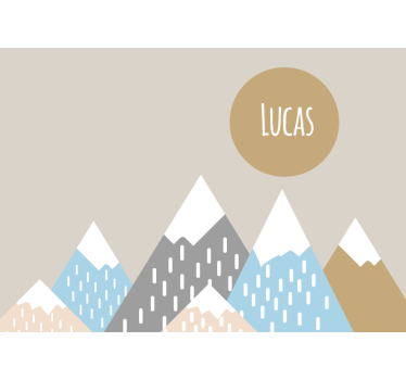 Children wall mural mountain peaks design - TenStickers