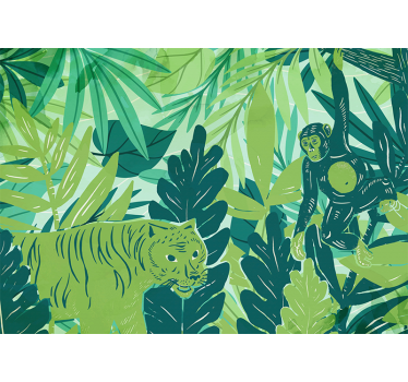 Maximalist Bohemian Jungle mural wallpaper - TenStickers