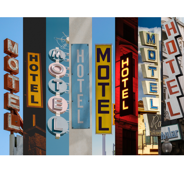 Hotel signs mural wallpaper - TenStickers