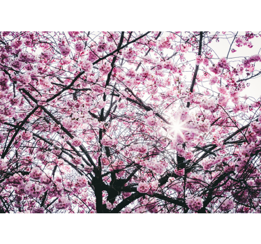Cherry Blossom Pink Tree Wall Mural - TenStickers