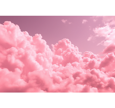 Pink fluffy clouds Kids wall mural - TenStickers