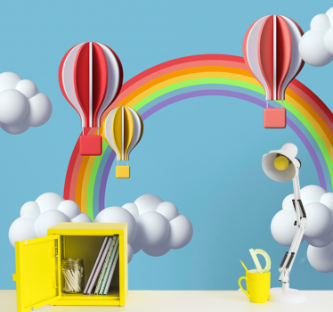 3d clouds and hot air balloons Children Wall Murals - TenStickers