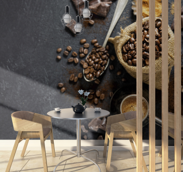 3D coffee beans wall mural - TenStickers
