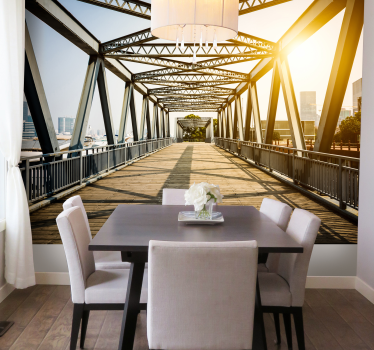 3D effect bridge 3D Wall Mural - TenStickers