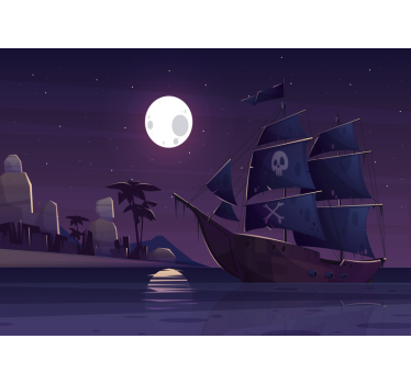 Pirate ship at night Children´s Wall Murals - TenStickers