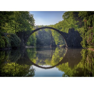 Nature wall mural Bridge Reflection - TenStickers