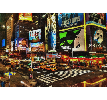 City Lights NY new york skyline wall mural - TenStickers