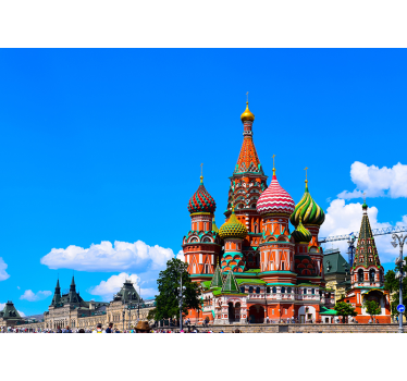 Red Square mural wallpaper - TenStickers