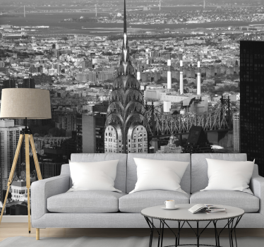 Aerial Empire State New York skyline wall mural - TenStickers