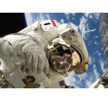 Austronaut with Earth Wall Murals for Bedrooms - TenStickers