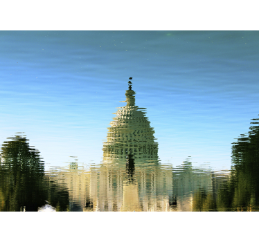 Capitol water reflection mural wallpaper - TenStickers
