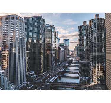 Chicago Wall Mural aerial city - TenStickers