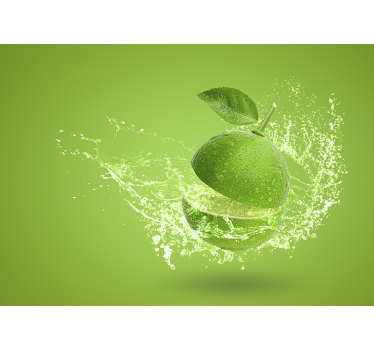 Juicy lime 3d effect wall mural - TenStickers