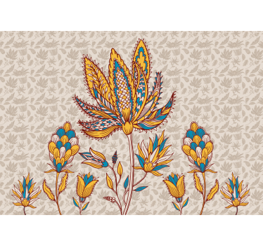 Paisley Flower Set flower mural - TenStickers