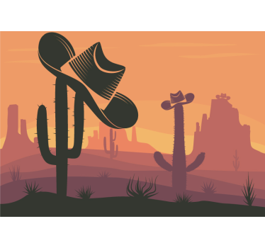 Cowboy hat Desert Wall Mural - TenStickers