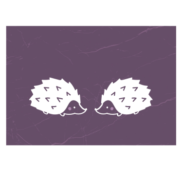 Animal wall mural cute hedgehog couple - TenStickers