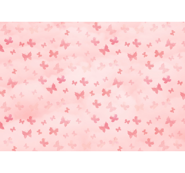 Flower mural butterfly pink blossoms - TenStickers