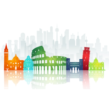 Italian Skyline modern mural wallpaper - TenStickers