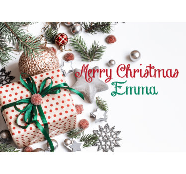 merry christmas with name  living room mural - TenStickers