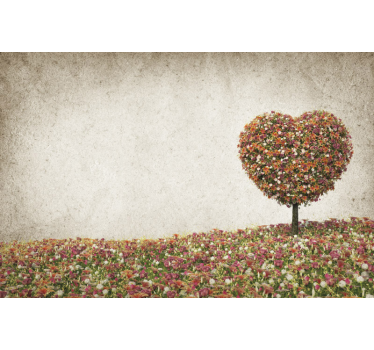 Heart shaped tree spring time tree wall mural - TenStickers