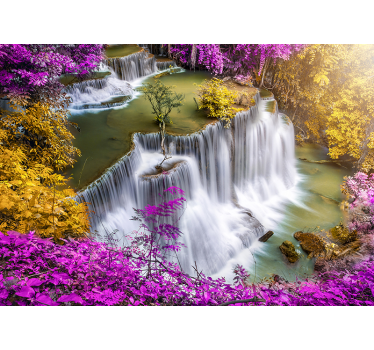 Mystic pink waterfall waterfall mural - TenStickers
