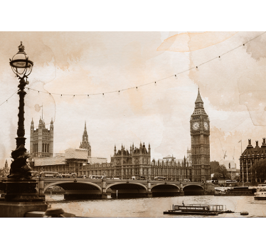London wall mural historic london skyline - TenStickers