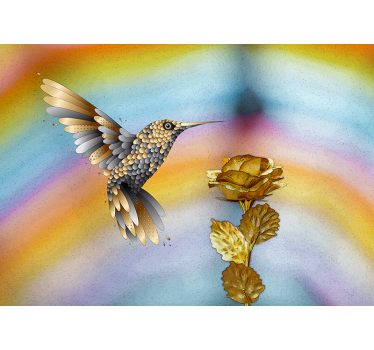 Hummingbird and Rose animal wall mural - TenStickers