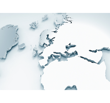 3D effect world map mural wallpaper - TenStickers