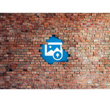 Brick explosion with photo customizable  3d mural wallpaper - TenStickers