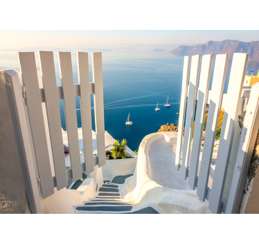 Beach entrance under the sea wall mural - TenStickers