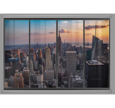 New York window with views new york mural wallpaper - TenStickers