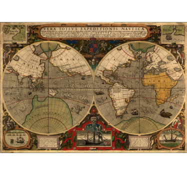 Vintage political  world map wall mural - TenStickers