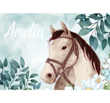 White horse mural wallpaper - TenStickers