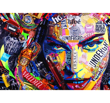 Collage art woman wall mural - TenStickers