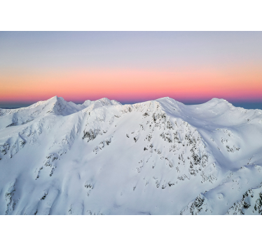 Snowy Peaks Sunset mountain wall mural - TenStickers