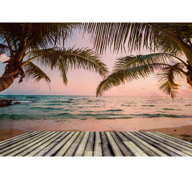 Paradise Beach 3d mural wallpaper - TenStickers