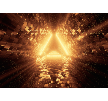 Orange Neon light portal 3d mural wallpaper - TenStickers