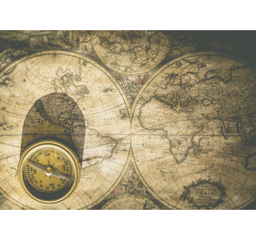 Vintage map vintage wall mural - TenStickers